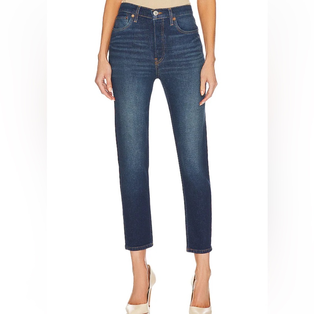 RE-DONE Originals 90's High Rise Ankle Crop in Deep Sapphire